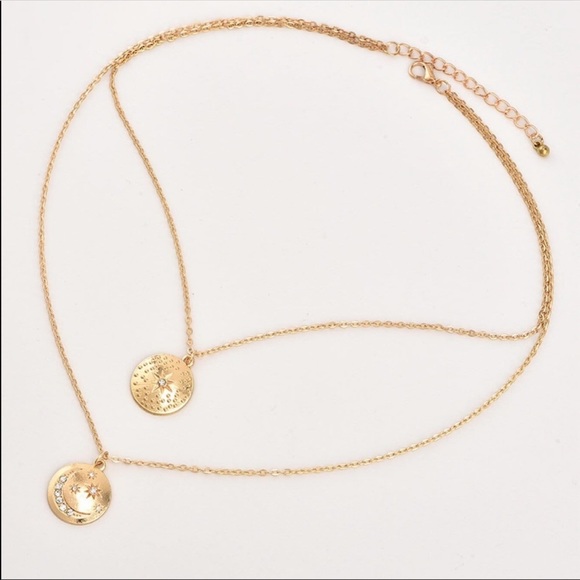 1 left! Double Layer Medallion Necklace - Picture 3 of 7